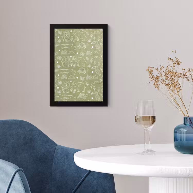 Framed Prints - Animals - Pattern - Illustration - Nature - Green — 4