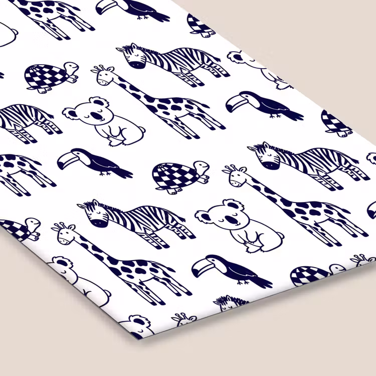 Framed Prints - Animals - Pattern - Kids' Room - Graphic - White and Blue — 6