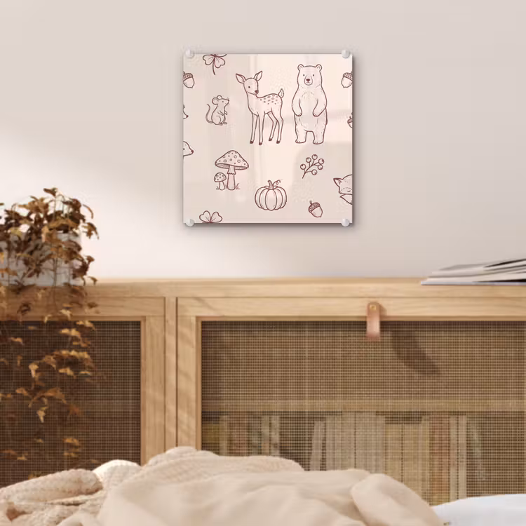 Glass Print - Animals - Forest - Nature - Sketch - Pattern — 5