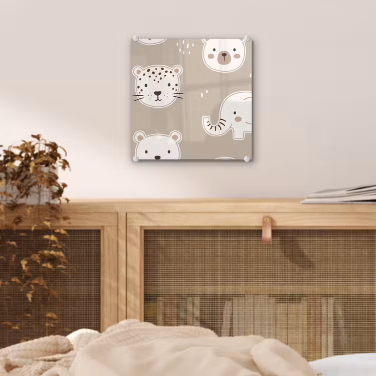 Glass Print - Animals - Pattern - Illustration - Modern - Beige — 5