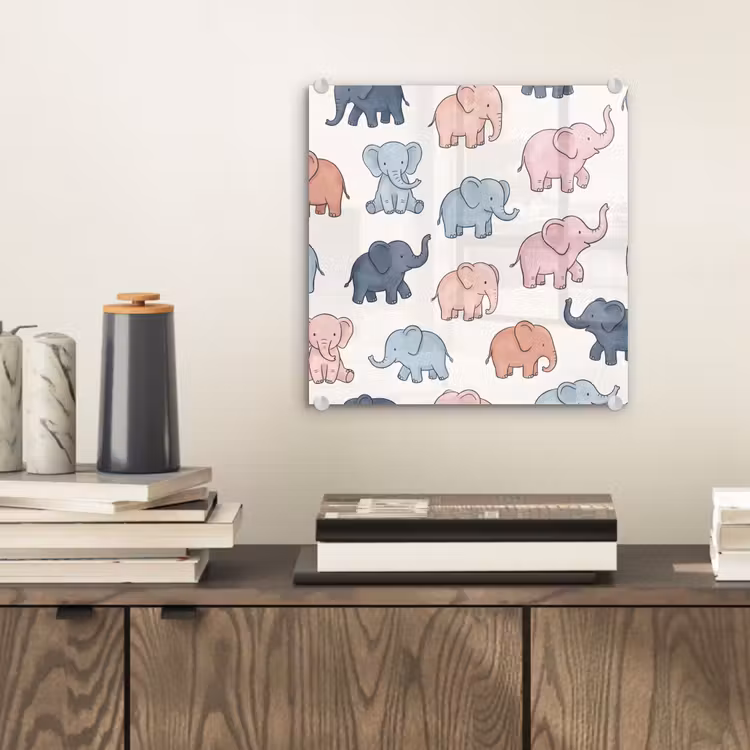 Glass Print - Animals - Pattern - Kids' Room - Pastel - Playful — 2
