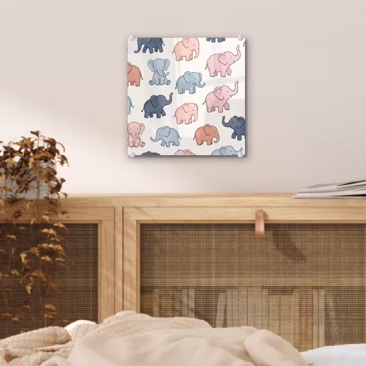 Glass Print - Animals - Pattern - Kids' Room - Pastel - Playful — 5