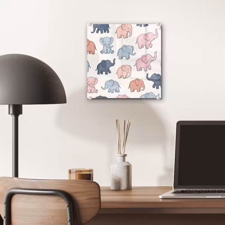 Glass Print - Animals - Pattern - Kids' Room - Pastel - Playful — 7