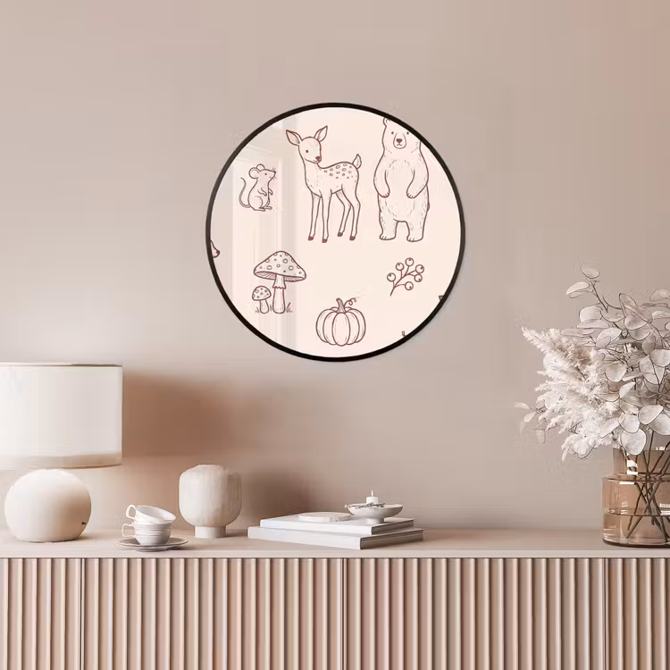 Photo Frame Round - Animals - Forest - Nature - Sketch - Pattern — 4