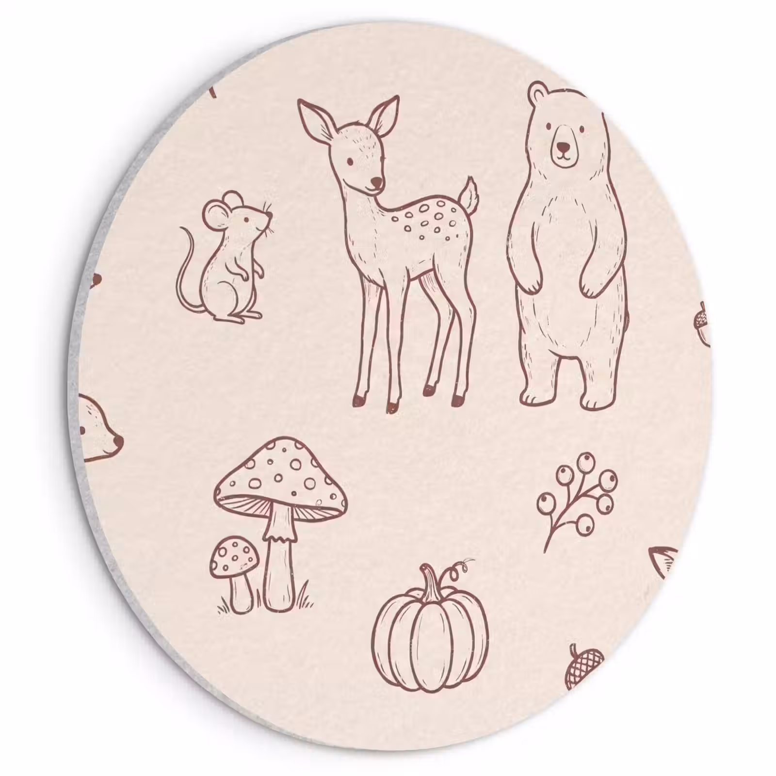 Acoustic painting round - Animals - Forest - Nature - Sketch - Pattern — 1