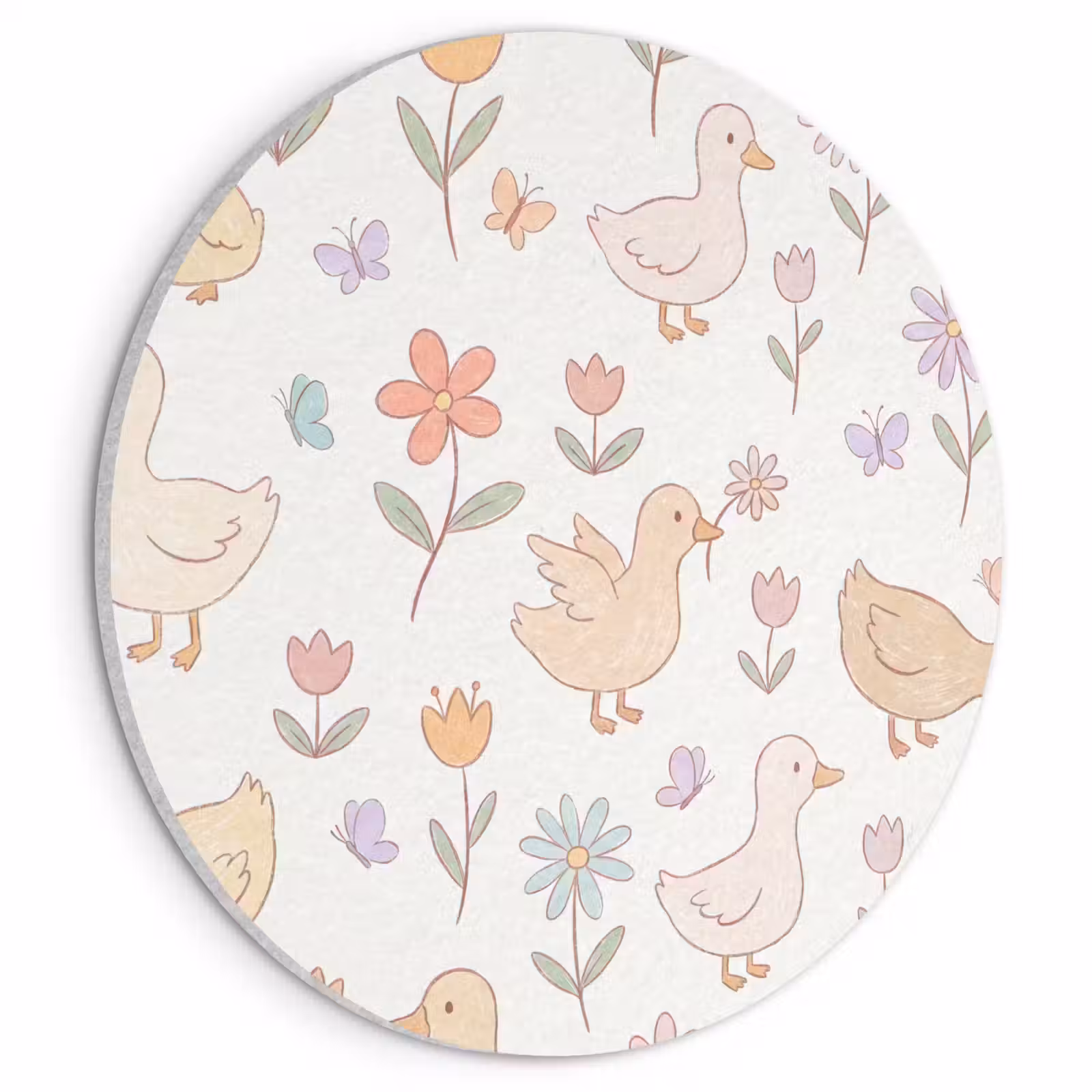 Acoustic painting round - Birds - Flowers - Patterns - Pastel - Animals — 1