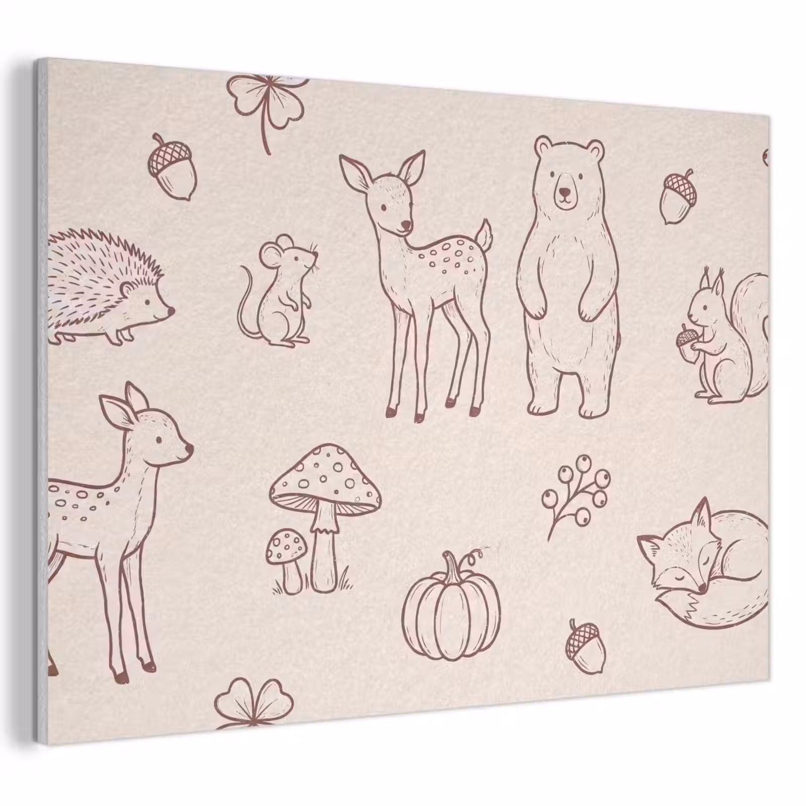 Acoustic Panel - Animals - Forest - Nature - Sketch - Pattern — 1