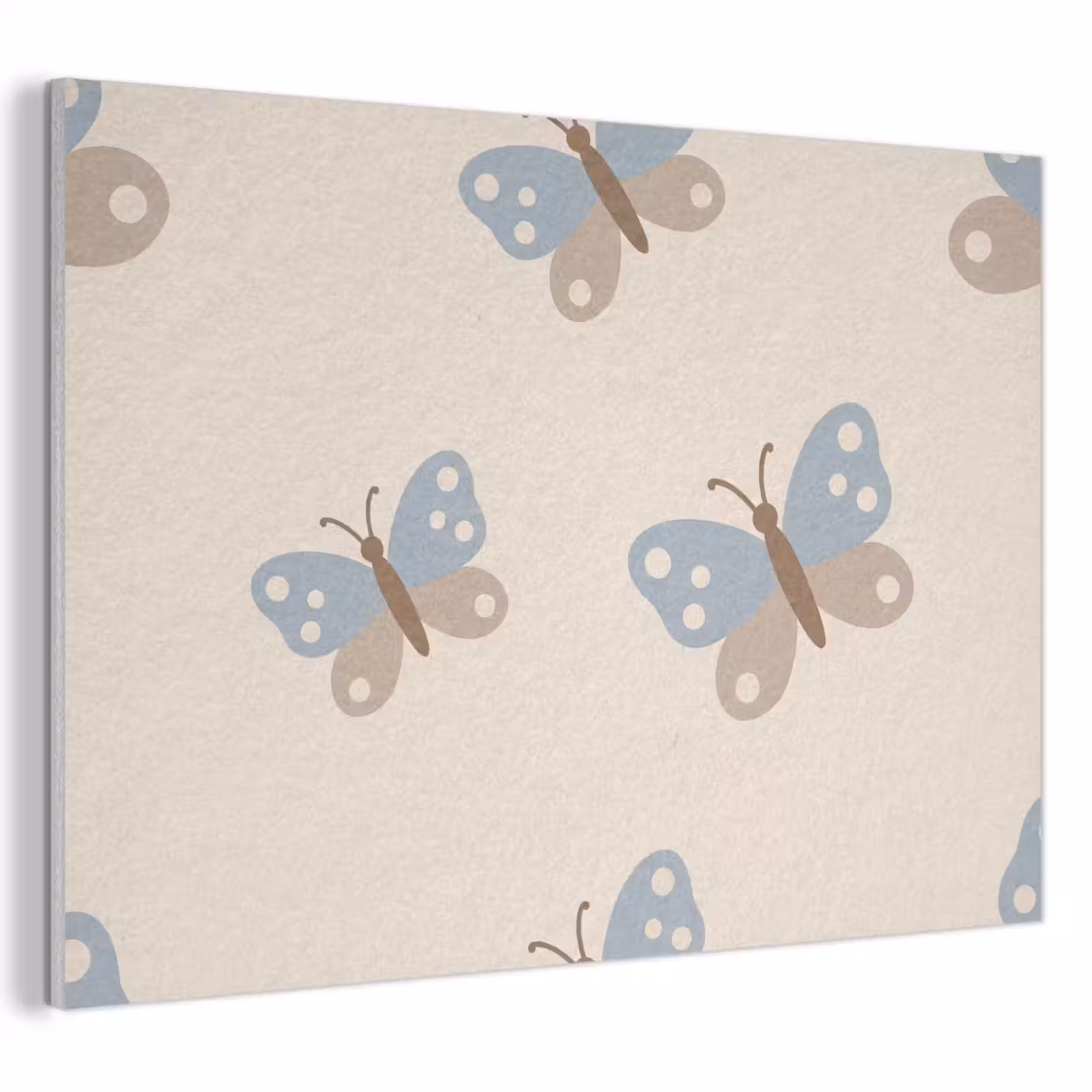 Acoustic Panel - Insect - Butterfly Pattern - Abstract - Blue - Beige — 1