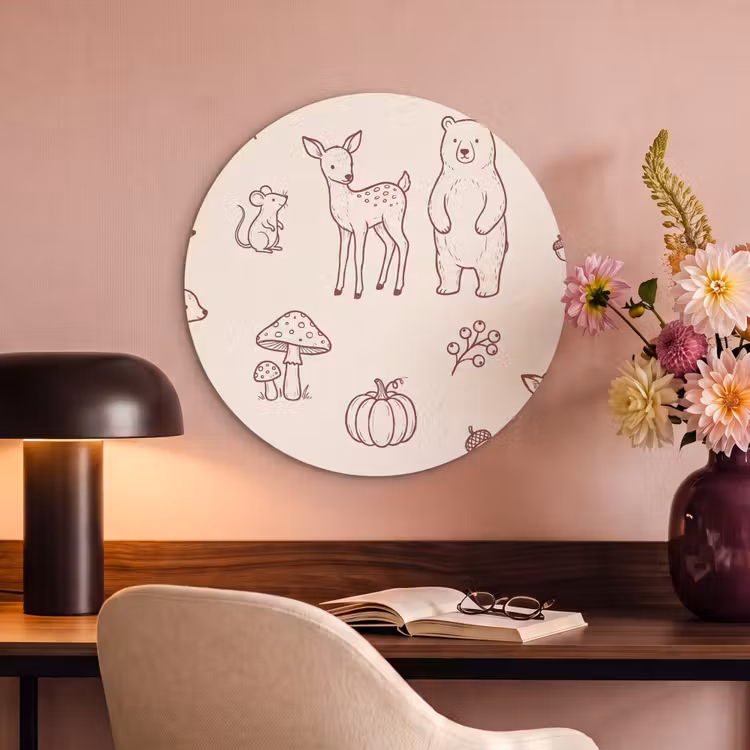 Acoustic painting round - Animals - Forest - Nature - Sketch - Pattern — 2