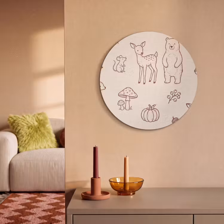 Acoustic painting round - Animals - Forest - Nature - Sketch - Pattern — 3