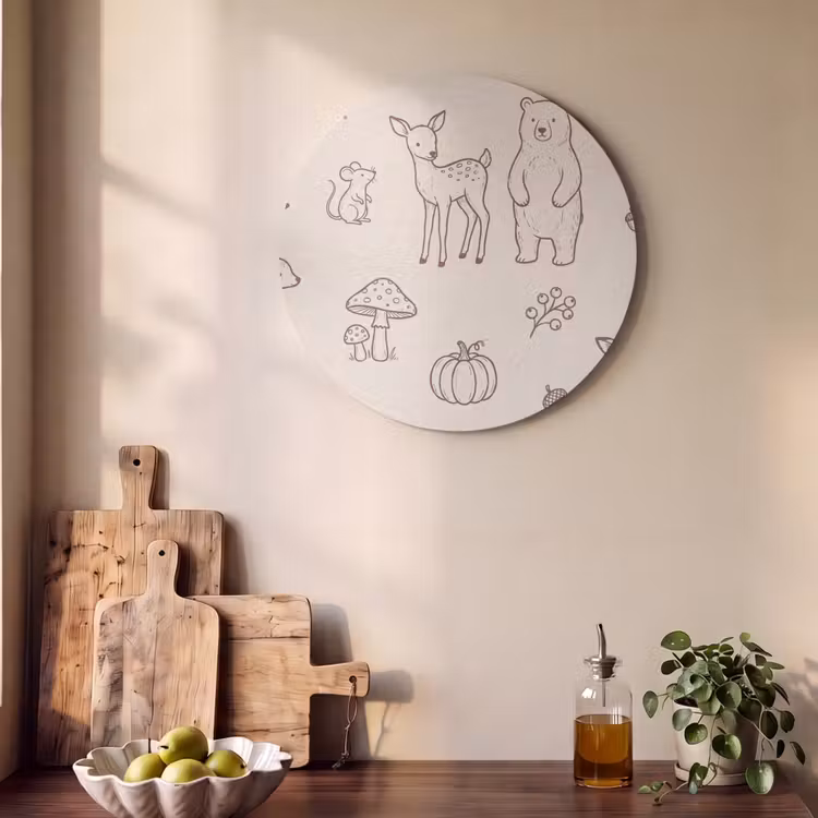 Acoustic painting round - Animals - Forest - Nature - Sketch - Pattern — 4