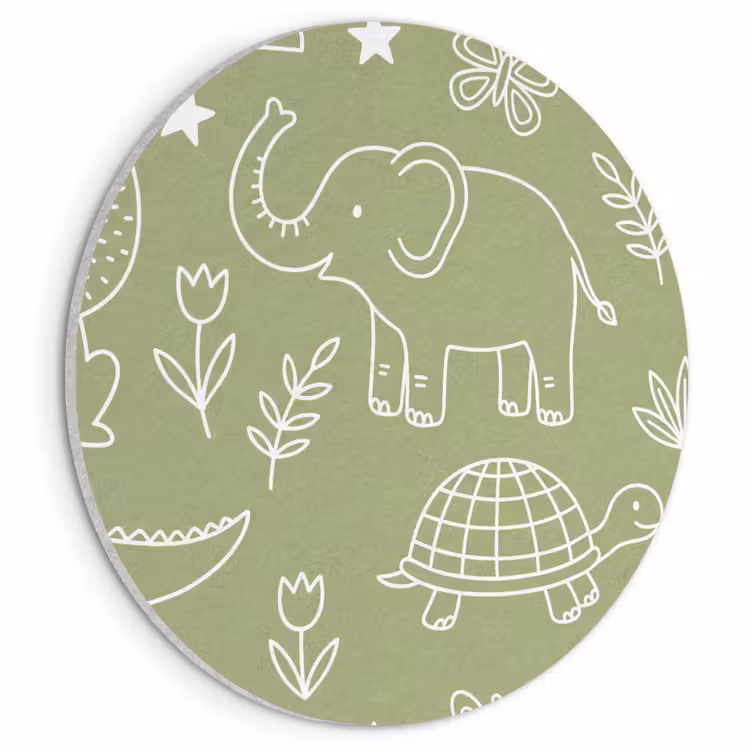Acoustic painting round - Animals - Pattern - Illustration - Nature - Green — 1