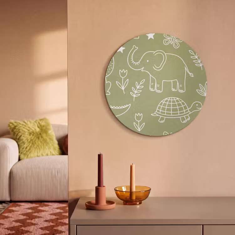 Acoustic painting round - Animals - Pattern - Illustration - Nature - Green — 3