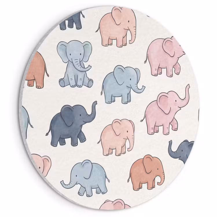 Acoustic painting round - Animals - Pattern - Kids' Room - Pastel - Playful — 1