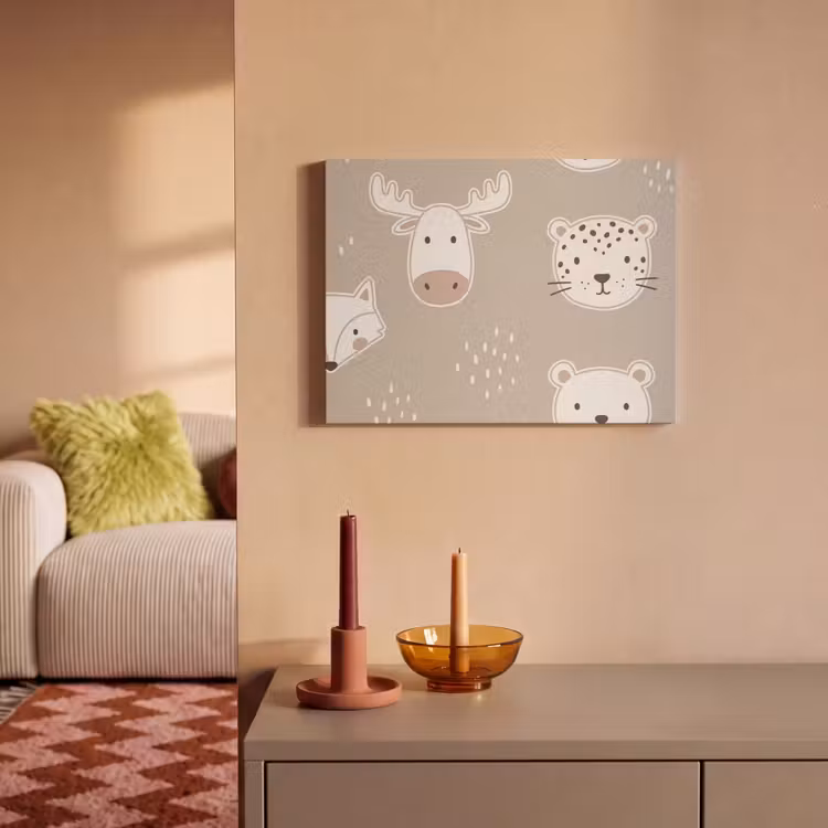Acoustic Panel - Animals - Pattern - Illustration - Modern - Beige — 2
