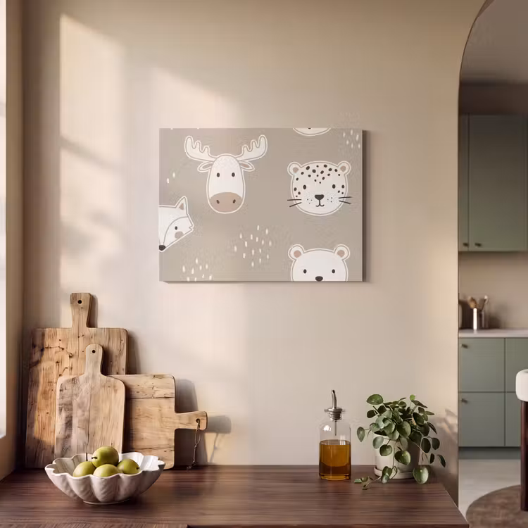 Acoustic Panel - Animals - Pattern - Illustration - Modern - Beige — 3