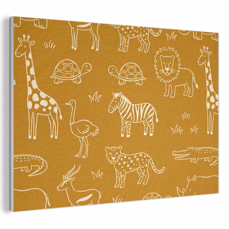 Acoustic Panel - Animals - Safari - Pattern - Childlike - Ochre — 1