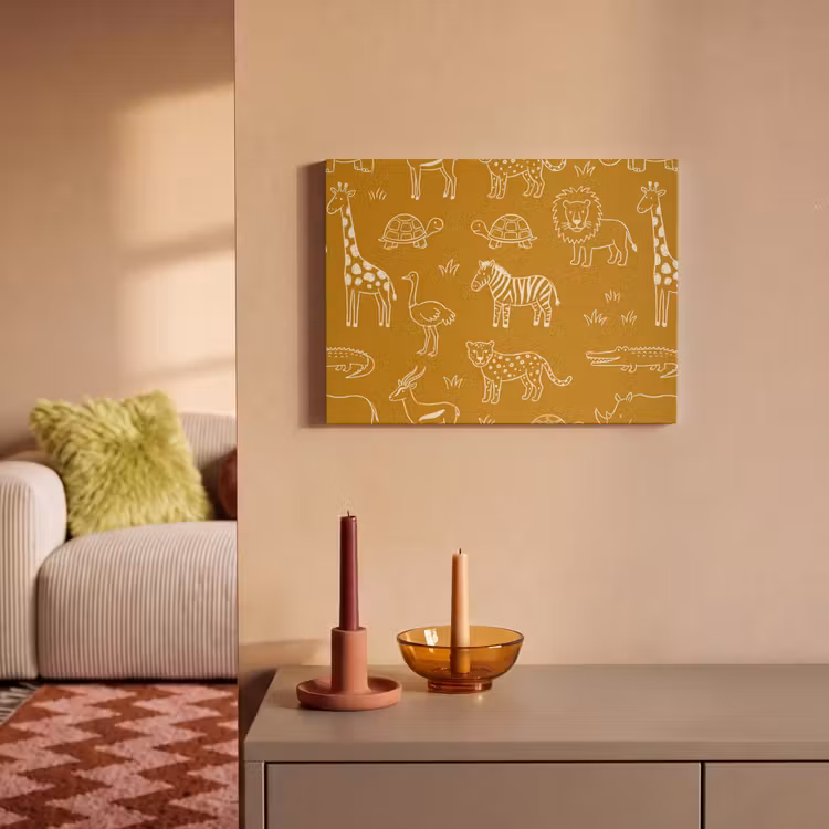 Acoustic Panel - Animals - Safari - Pattern - Childlike - Ochre — 2