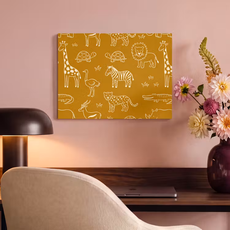 Acoustic Panel - Animals - Safari - Pattern - Childlike - Ochre — 4