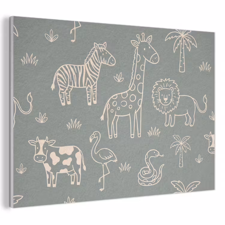 Acoustic Panel - Animals - Safari - Pattern - Illustration - Green — 1