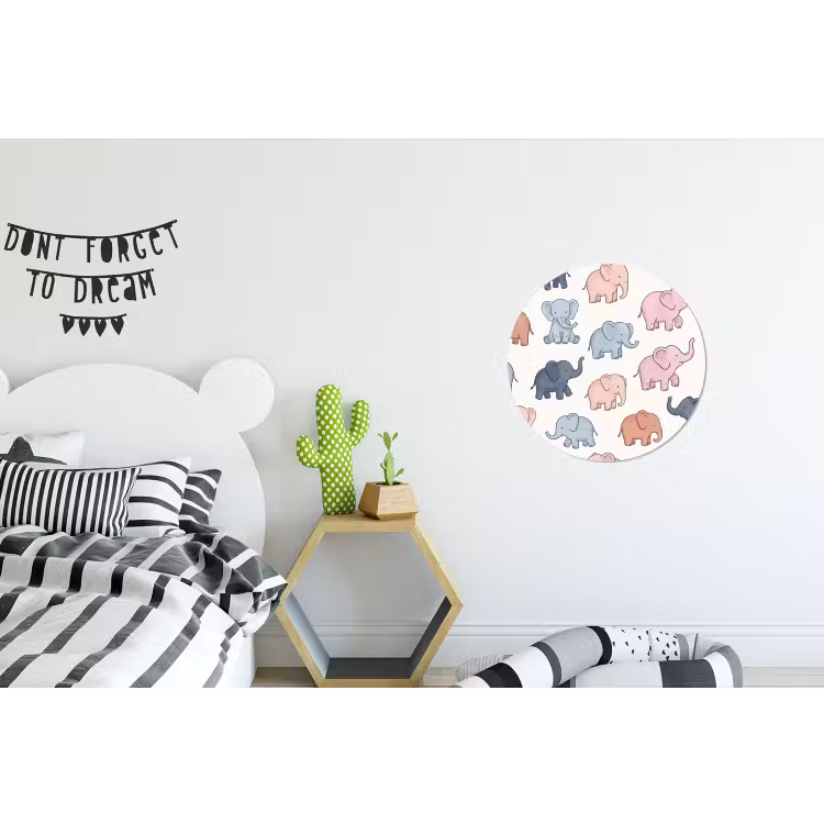 Wall circle - Aluminum - Animals - Pattern - Kids' Room - Pastel - Playful — 5