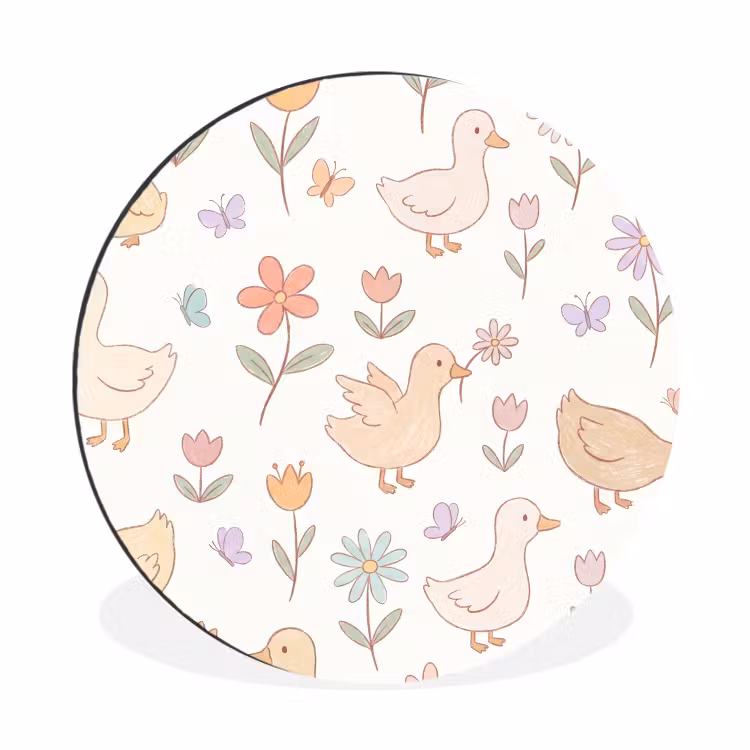 Wall circle - Aluminum - Birds - Flowers - Patterns - Pastel - Animals — 1