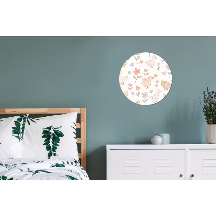 Wall circle - Aluminum - Birds - Flowers - Patterns - Pastel - Animals — 4