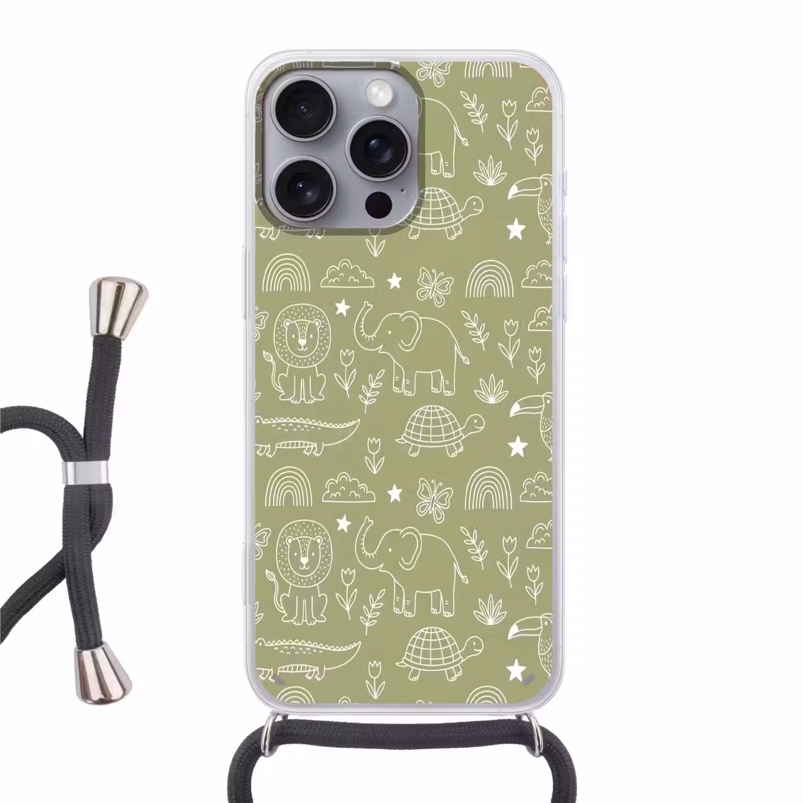 Phone case crossbody - Animals - Pattern - Illustration - Nature - Green — 1