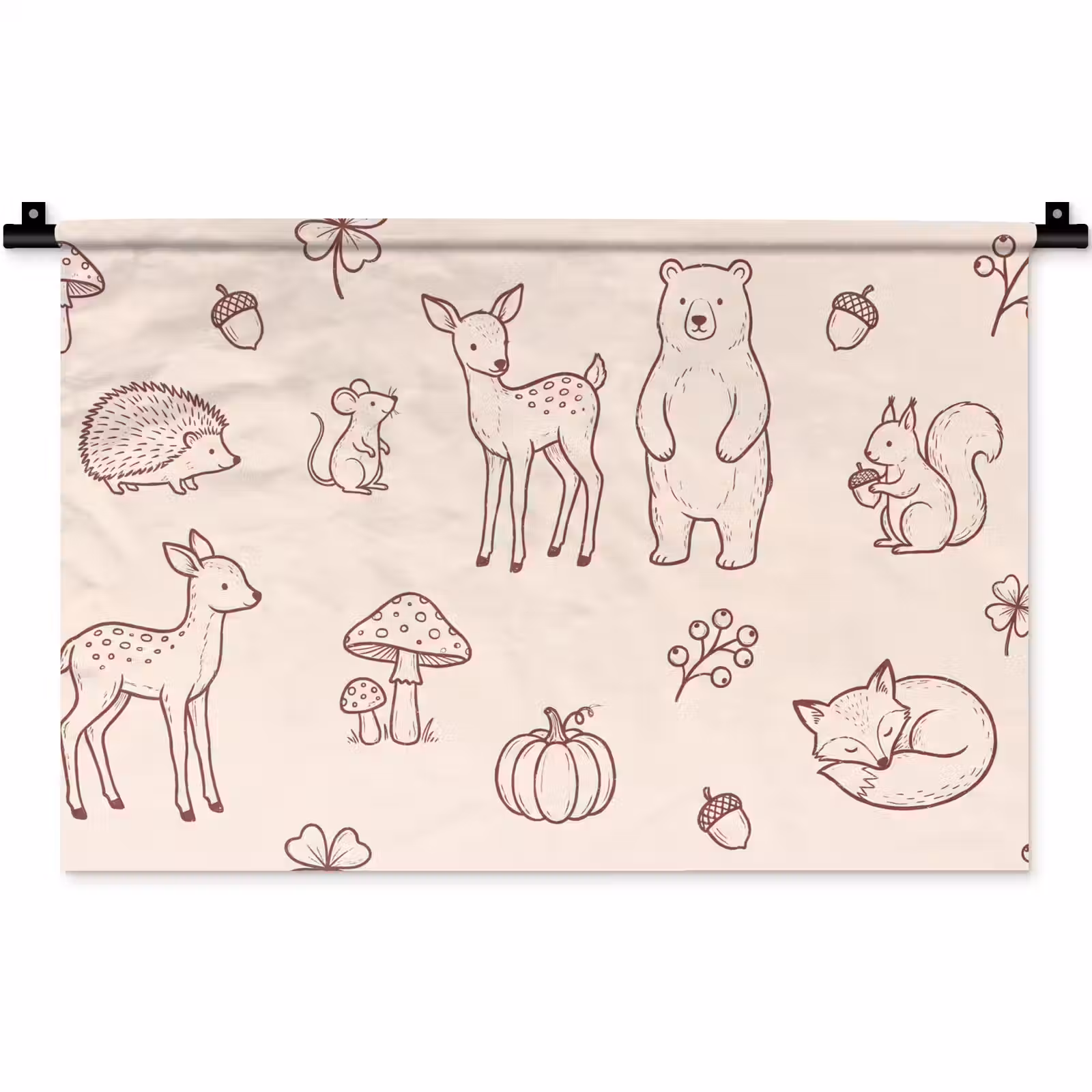 Wall Hanging - Animals - Forest - Nature - Sketch - Pattern — 1
