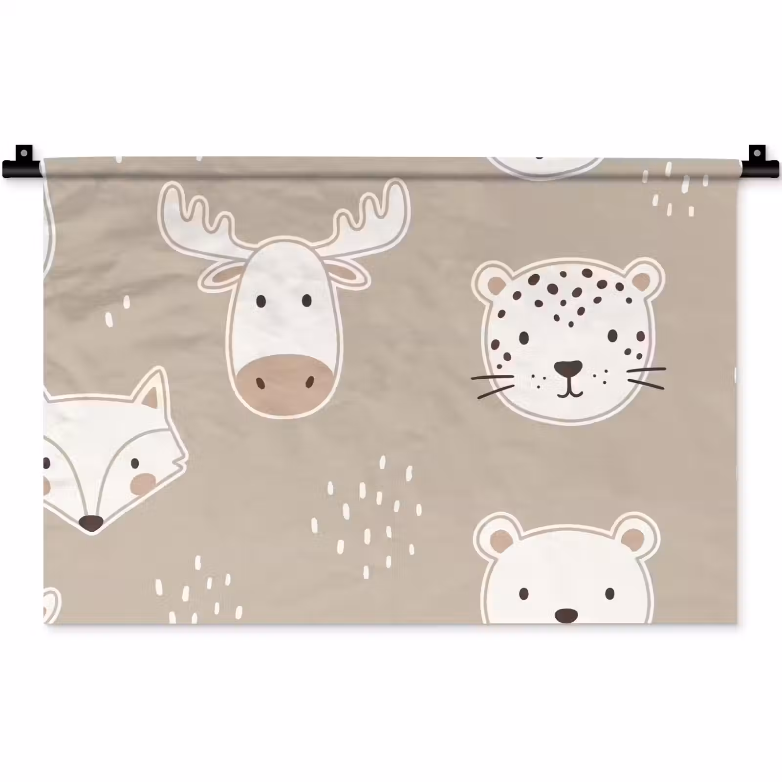 Wall Hanging - Animals - Pattern - Illustration - Modern - Beige — 1