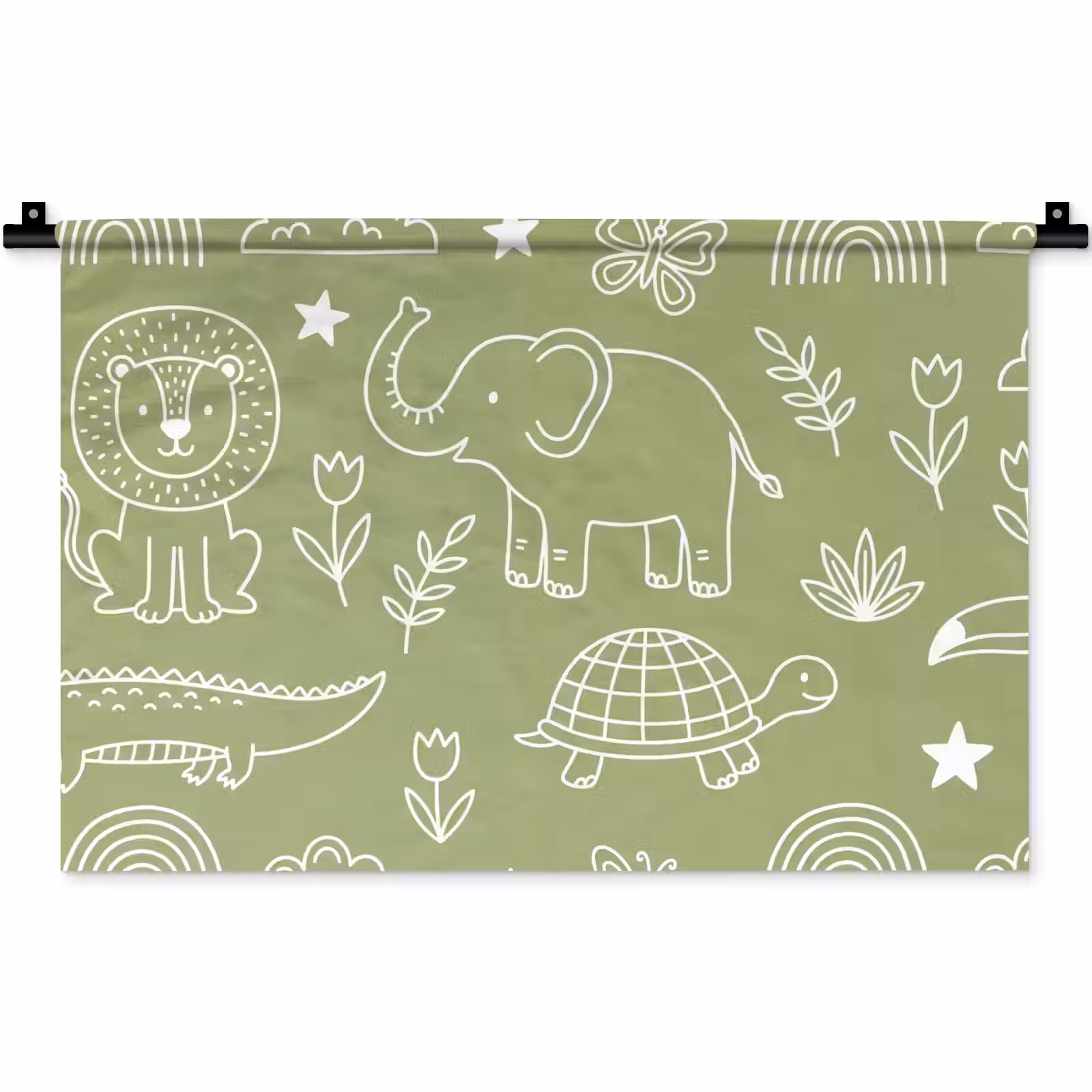 Wall Hanging - Animals - Pattern - Illustration - Nature - Green — 1