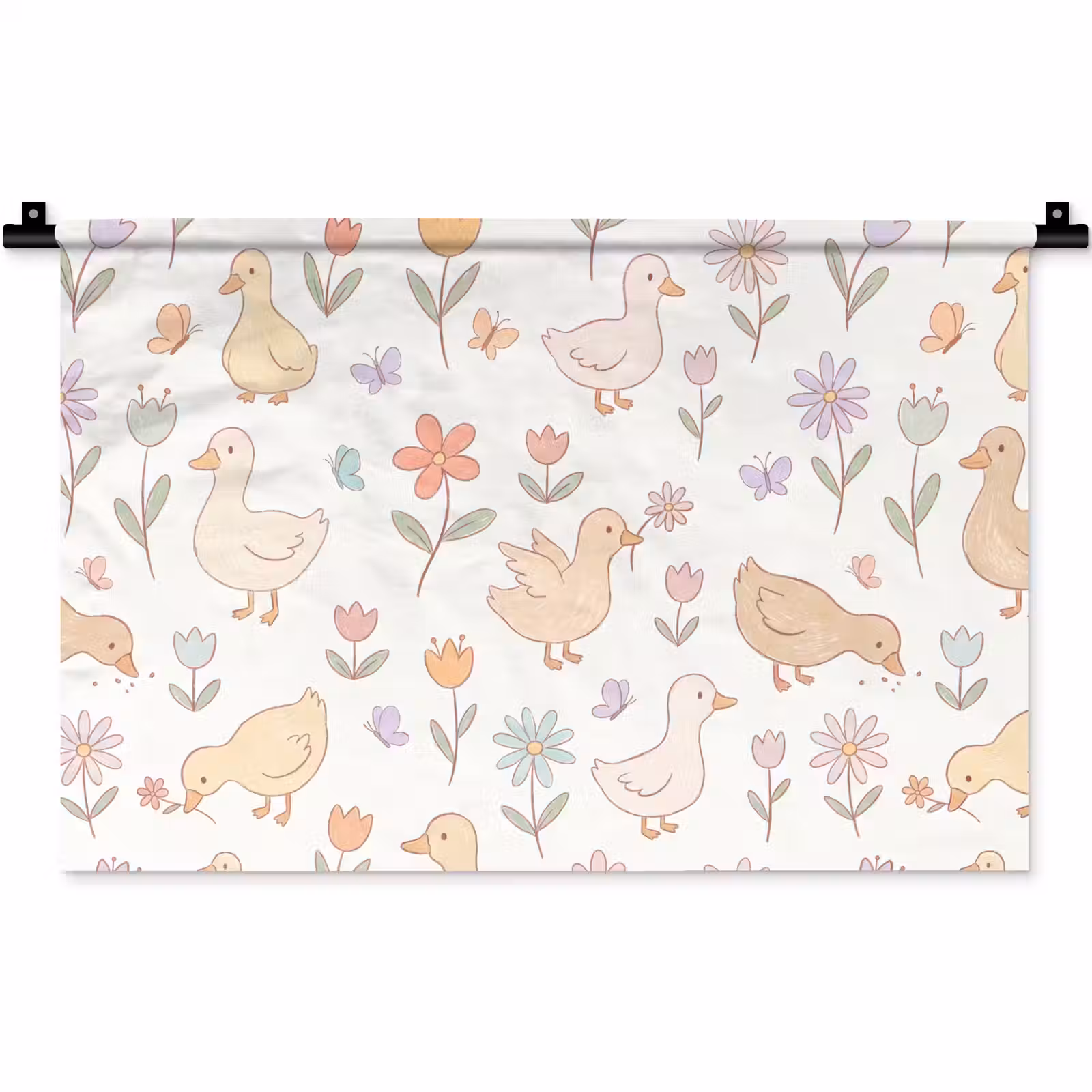 Wall Hanging - Birds - Flowers - Patterns - Pastel - Animals — 1