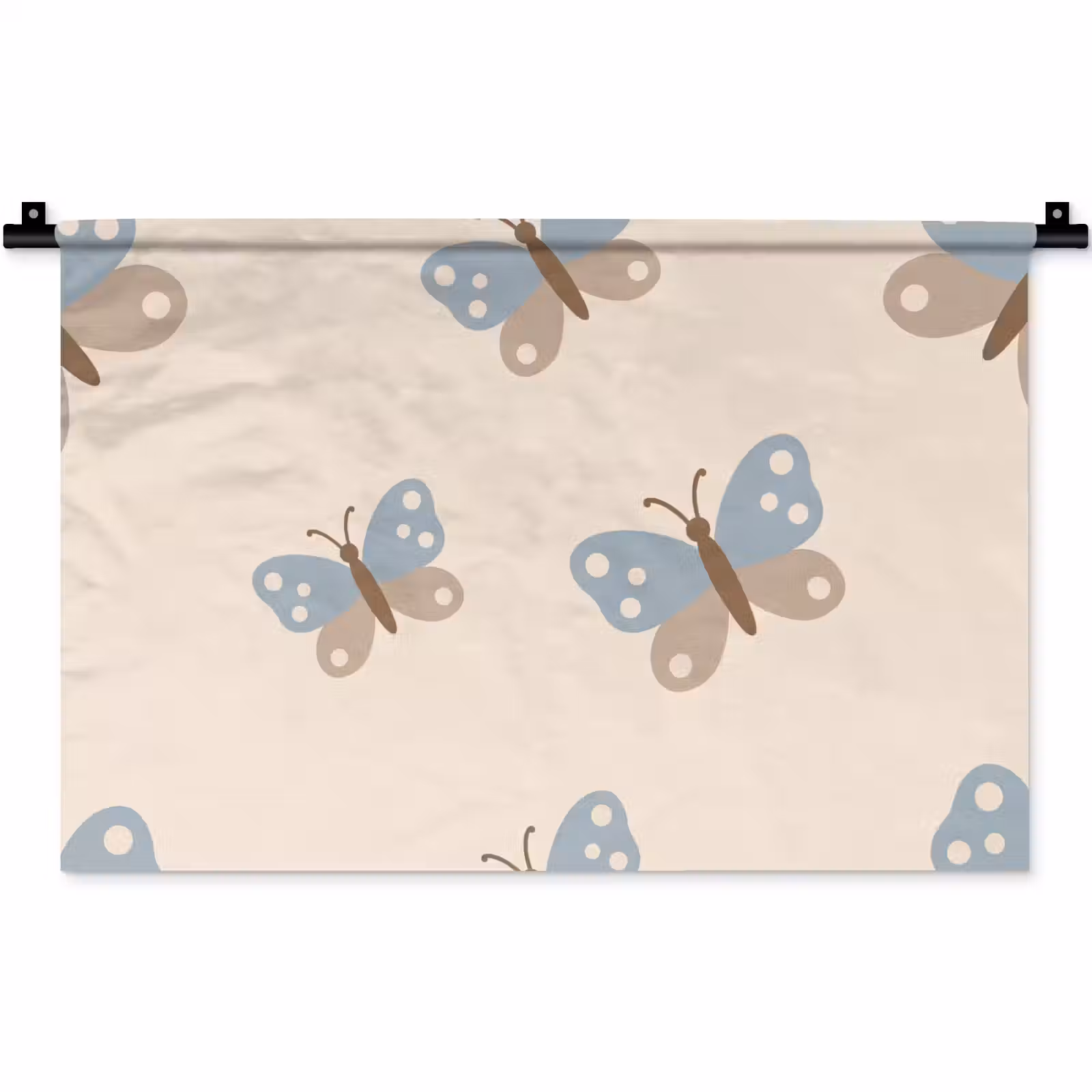 Wall Hanging - Insect - Butterfly Pattern - Abstract - Blue - Beige — 1