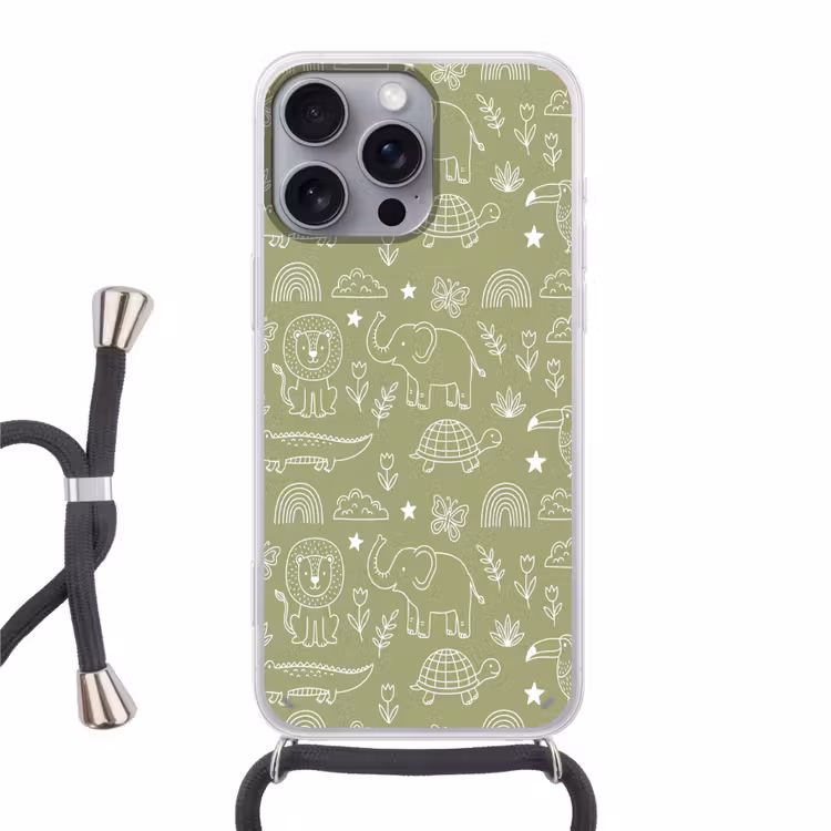 Phone case crossbody - Animals - Pattern - Illustration - Nature - Green — 1