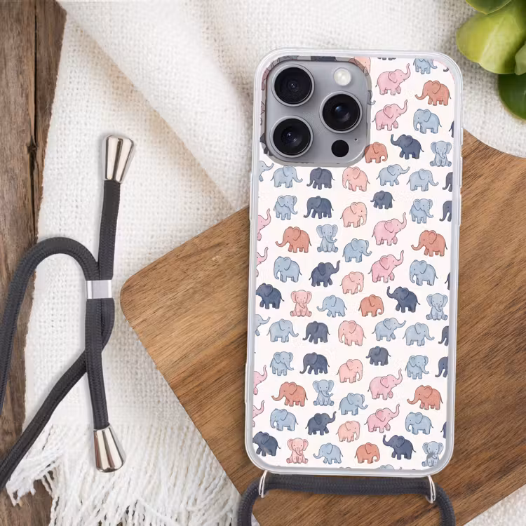 Phone case crossbody - Animals - Pattern - Kids' Room - Pastel - Playful — 3