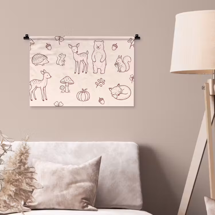 Wall Hanging - Animals - Forest - Nature - Sketch - Pattern — 2