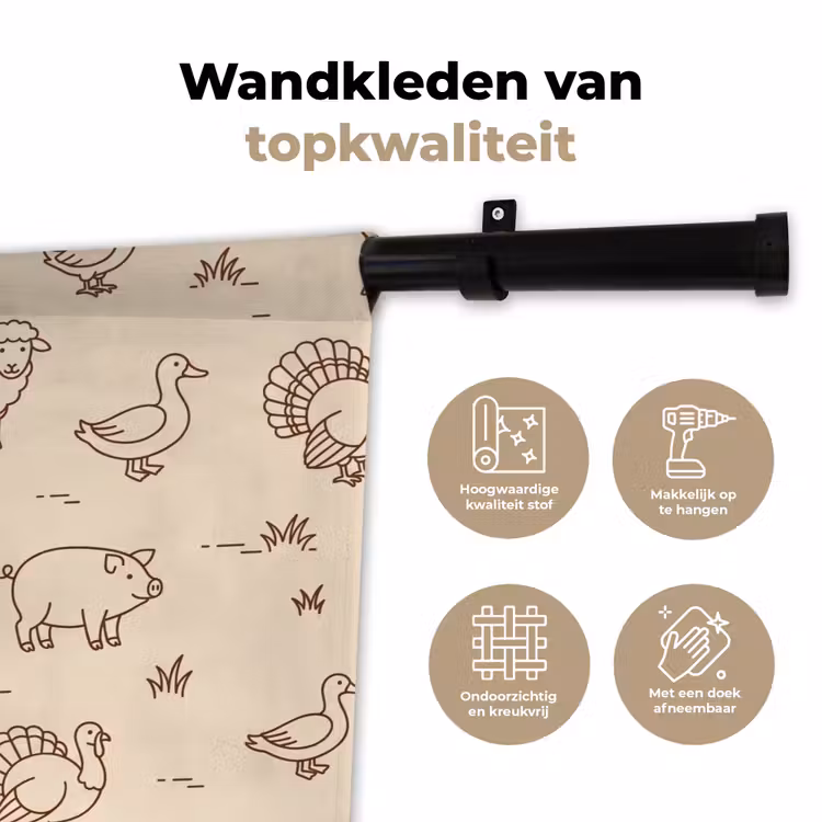 Wall Hanging - Animals - Pattern - Farm - Minimalist - Beige — 3