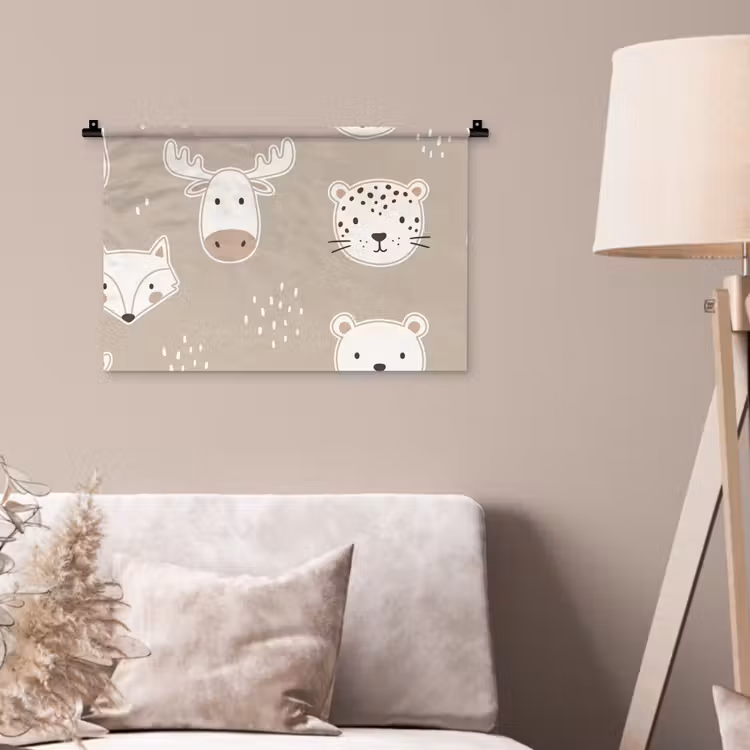 Wall Hanging - Animals - Pattern - Illustration - Modern - Beige — 2