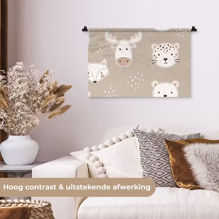 Wall Hanging - Animals - Pattern - Illustration - Modern - Beige — 4