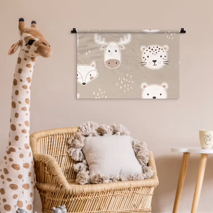 Wall Hanging - Animals - Pattern - Illustration - Modern - Beige — 5