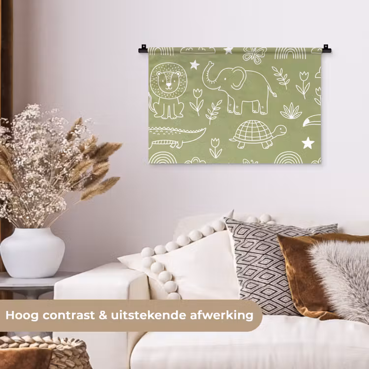 Wall Hanging - Animals - Pattern - Illustration - Nature - Green — 4