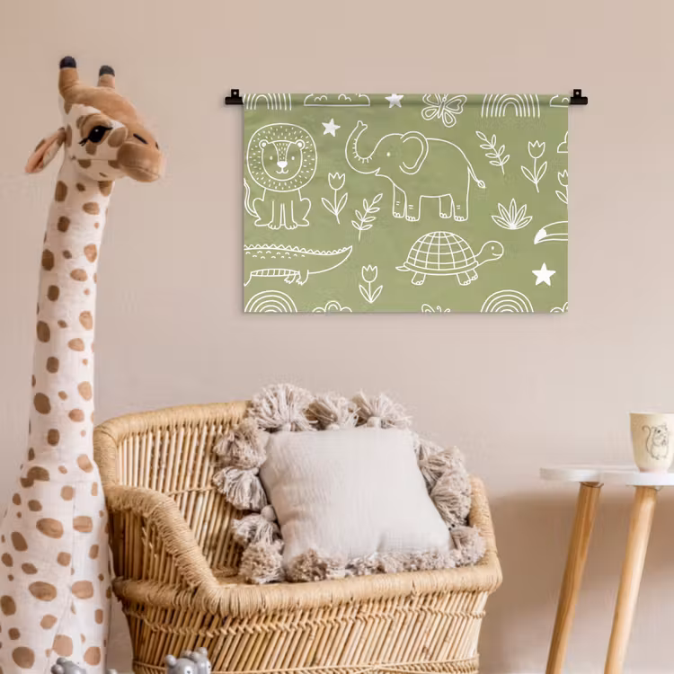 Wall Hanging - Animals - Pattern - Illustration - Nature - Green — 5