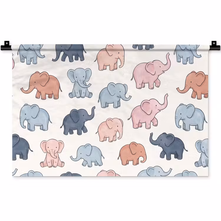 Wall Hanging - Animals - Pattern - Kids' Room - Pastel - Playful — 1