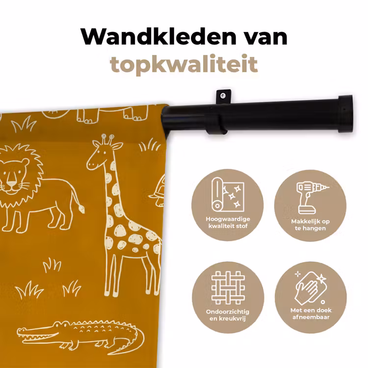 Wall Hanging - Animals - Safari - Pattern - Childlike - Ochre — 3