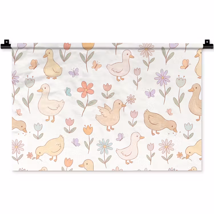 Wall Hanging - Birds - Flowers - Patterns - Pastel - Animals — 1
