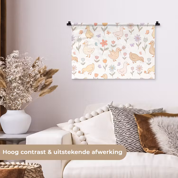 Wall Hanging - Birds - Flowers - Patterns - Pastel - Animals — 4