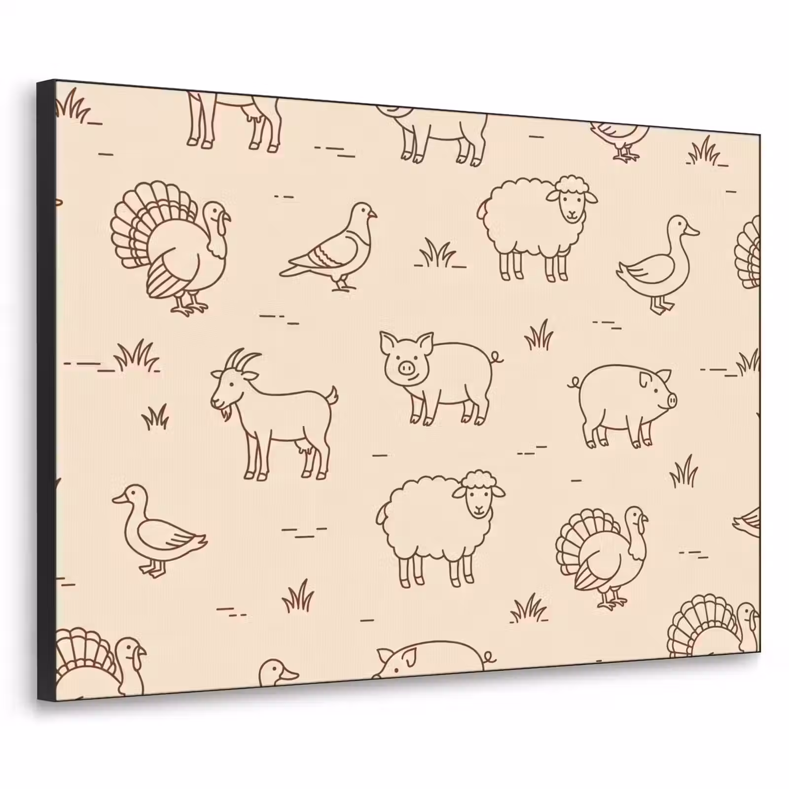 Art Frame - Animals - Pattern - Farm - Minimalist - Beige — 1