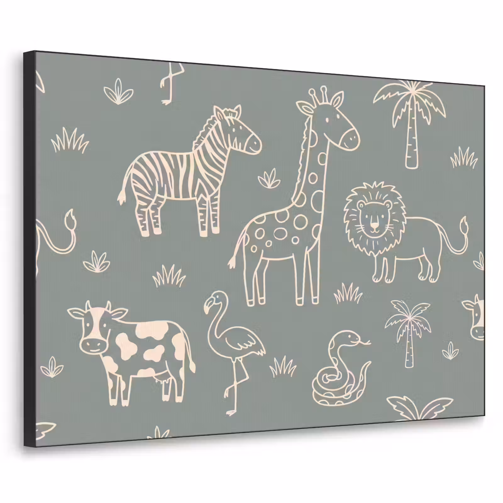Art Frame - Animals - Safari - Pattern - Illustration - Green — 1
