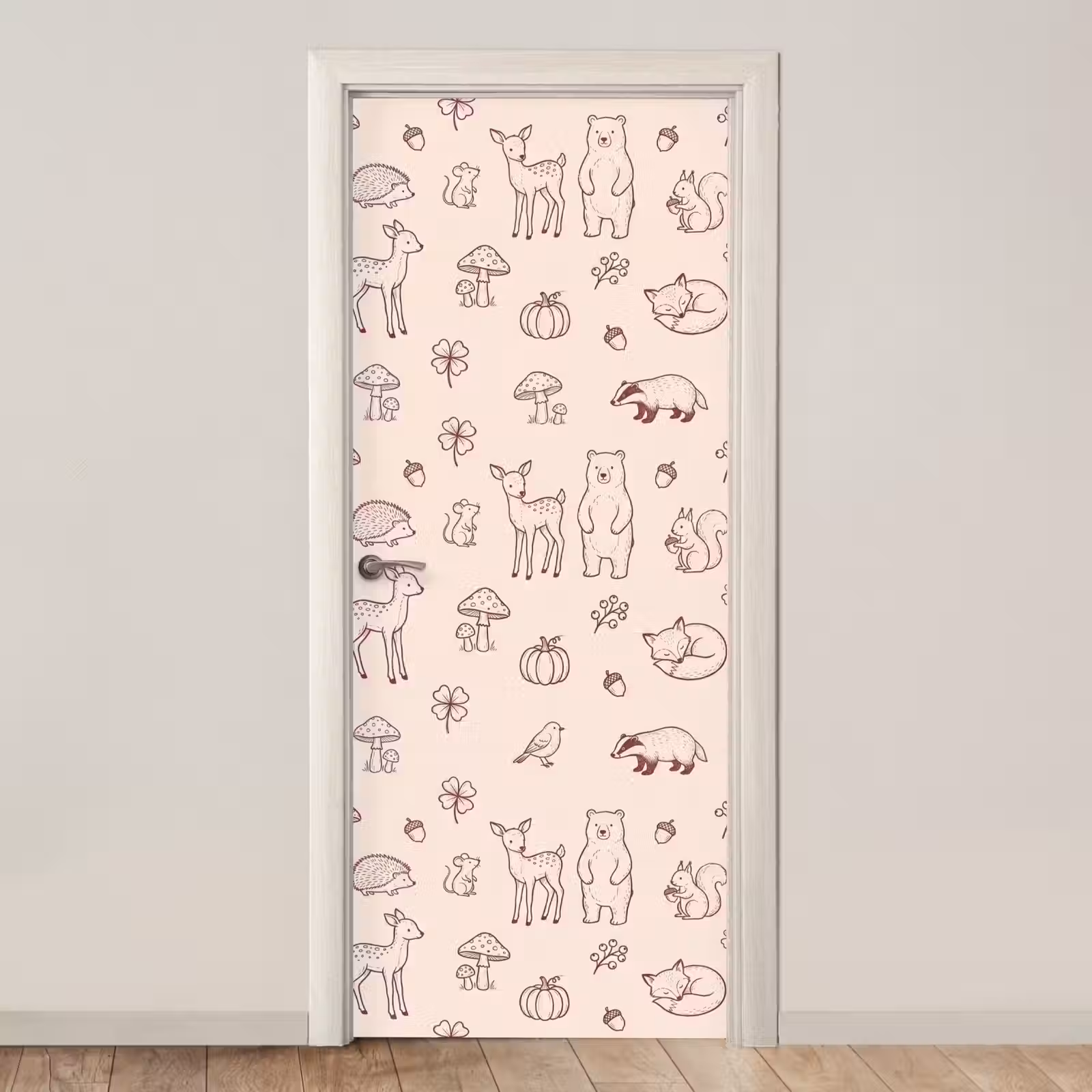 Door sticker - Animals - Forest - Nature - Sketch - Pattern — 1