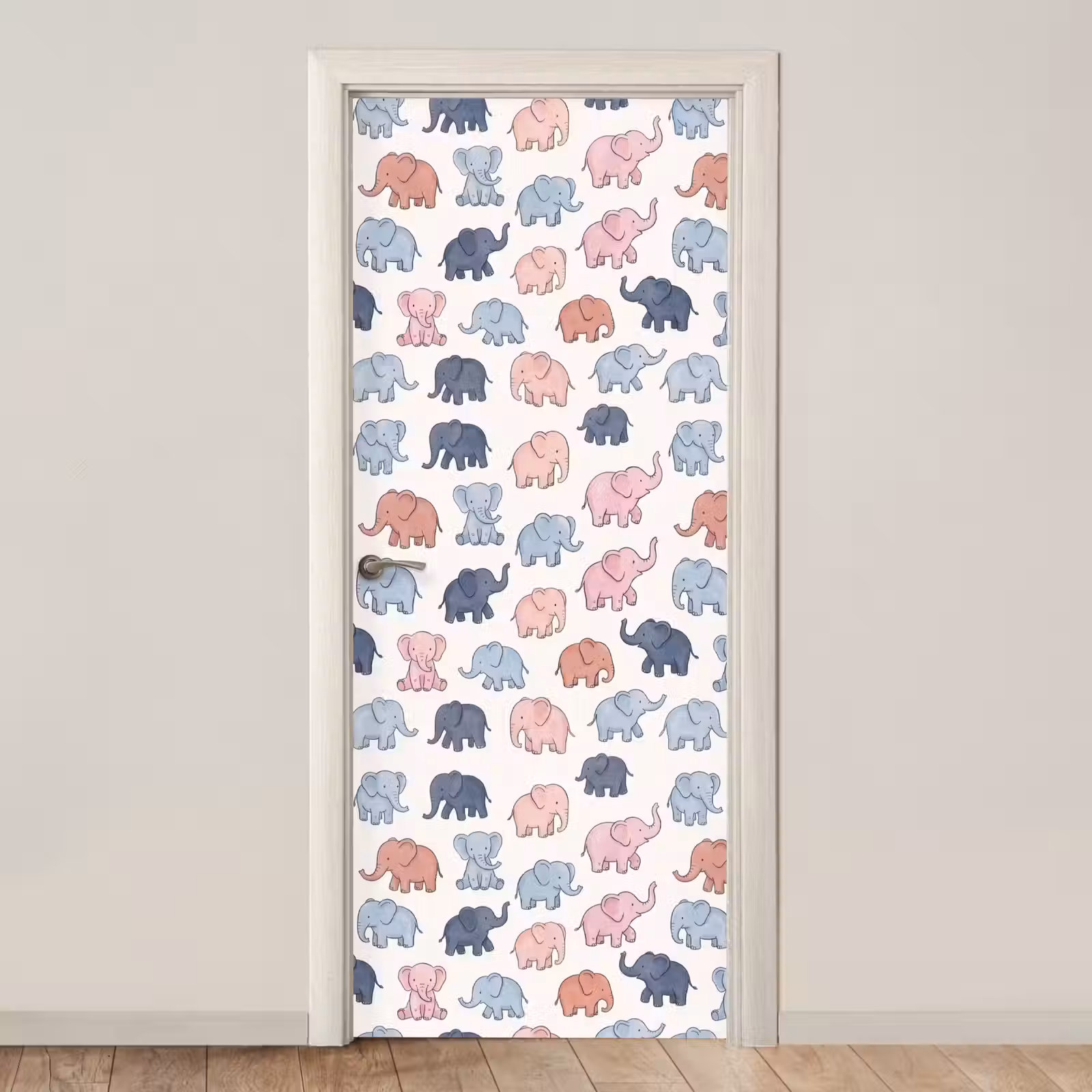 Door sticker - Animals - Pattern - Kids' Room - Pastel - Playful — 1
